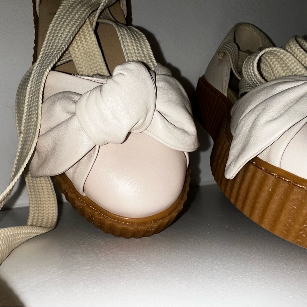 NWOT Fenty Chic Cream Platform Lace-Up Shoes - Picture 12 of 16
